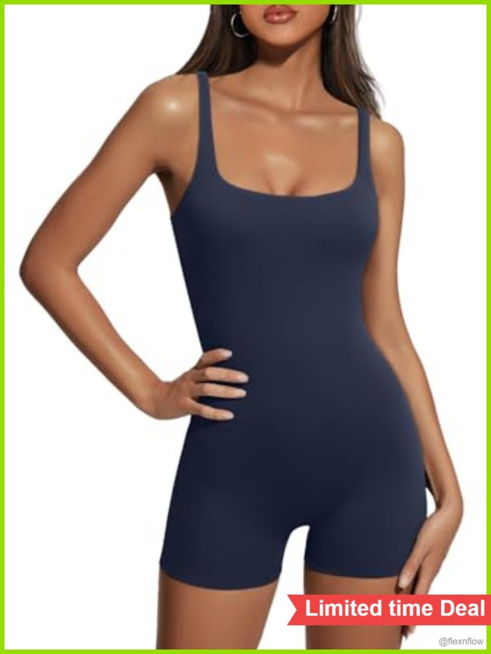 Shaping Sleeveless Jumpsuit Romper Nylon Spandex Scoop Neck Tank